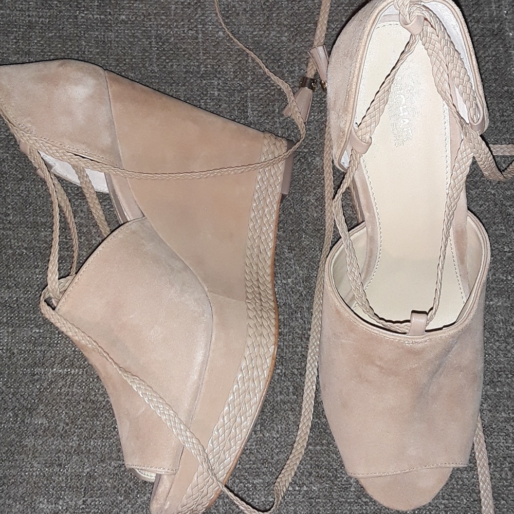 Tan suede mk wedges